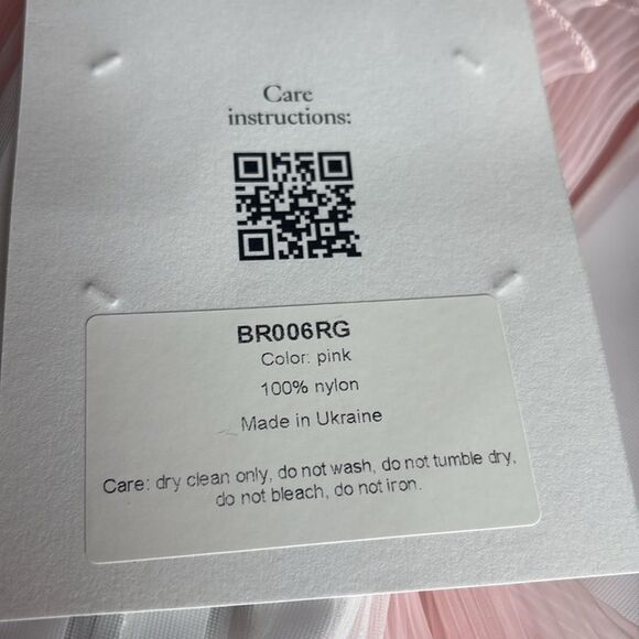 Sleeper Zephyr Ruffle Long Gloves Sheer  White Pink Rose All One Size - Picture 6 of 6